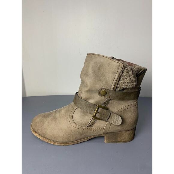 Womens Ankle Boots With Side Zipper & Buckle Detail Size 7.5 - Picture 6 of 8